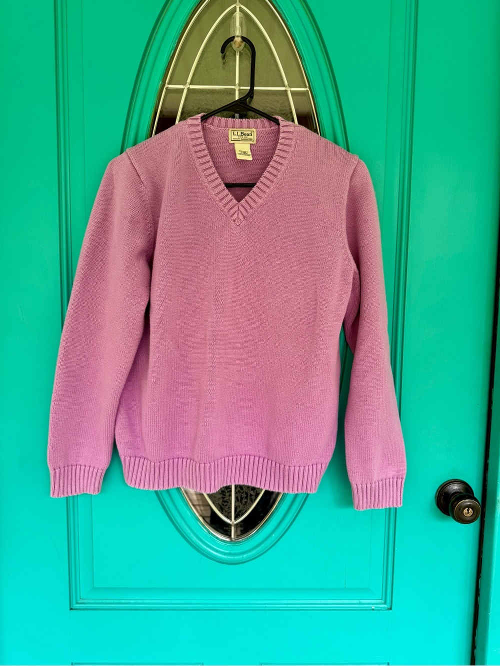 L.L. Bean Women's Lavender V-Neck Cotton Sweater